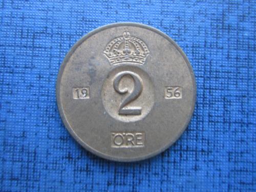 Монета 2 эре Швеция 1956