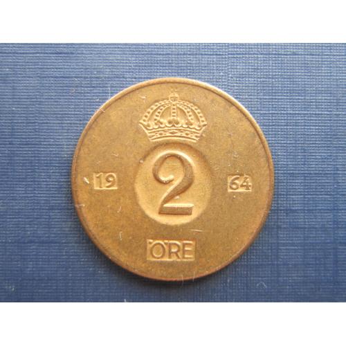 Монета 2 эре Швеция 1964
