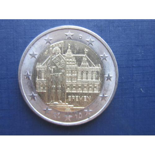 Монета 2 евро Германия 2010 J Бремен