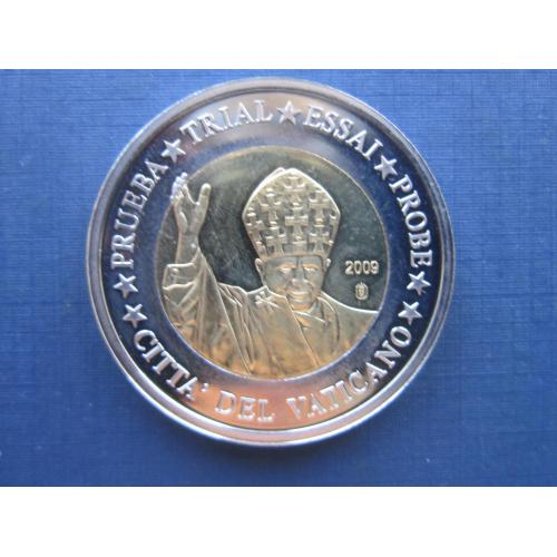 Монета 2 евро Ватикан 2009 Проба Европроба Папа религия большая