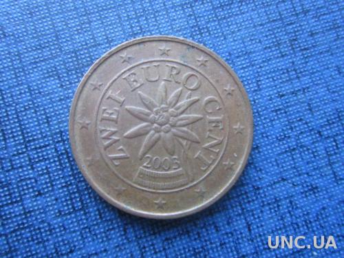 монета 2 евроцента Австрия 2003
