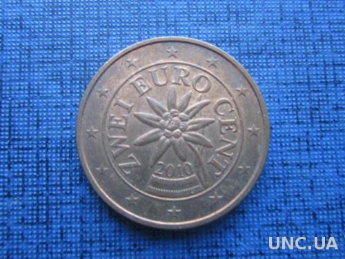 монета 2 евроцента Австрия 2010
