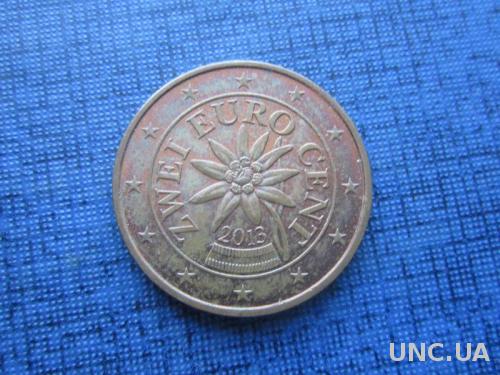 монета 2 евроцента Австрия 2013
