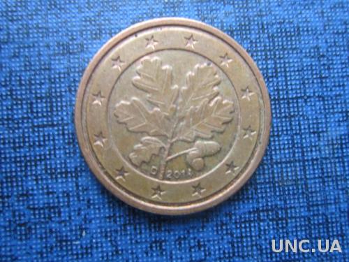 монета 2 евроцента Германия 2014 D
