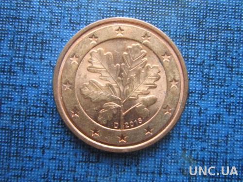 монета 2 евроцента Германия 2015 D
