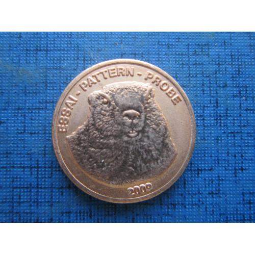 Монета 2 евроцента (серос) 2009 Проба Европроба фауна суслик байбак