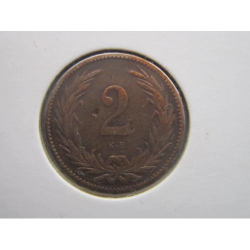 Монета 2 филлера Австро-Венгрия для Венгрии 1894 холдер