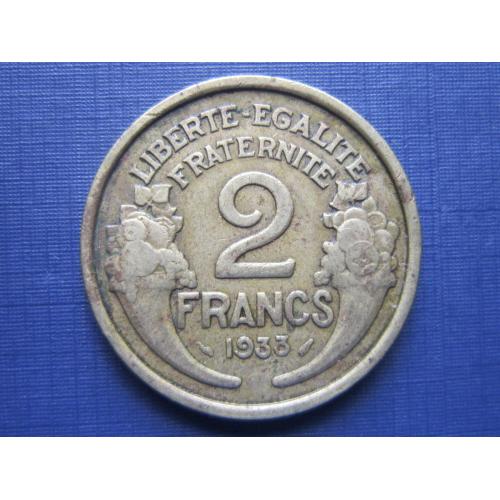 Монета 2 франка Франция 1933