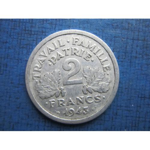 Монета 2 франка Франция 1943
