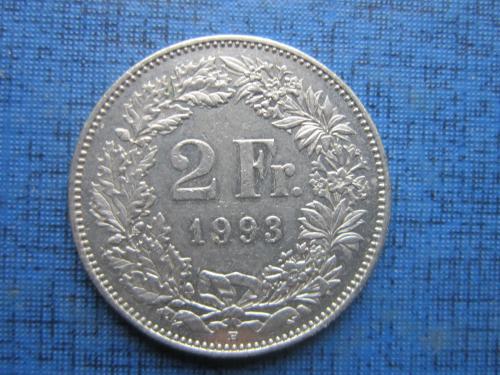 Монета 2 франка Швейцария 1993