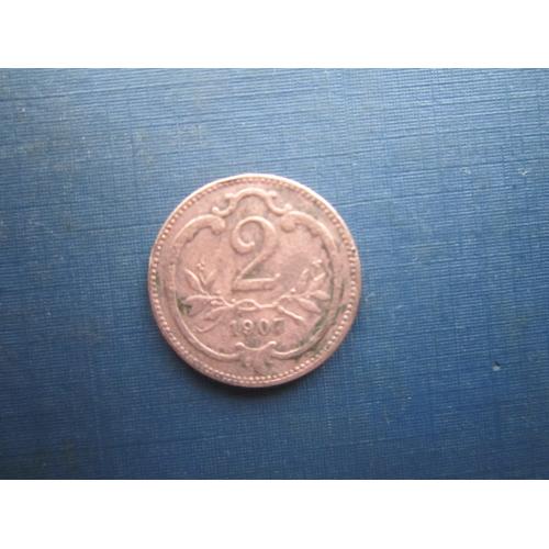 Монета 2 гелери Австро-Угорщина 1907 як є