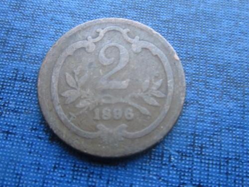 Монета 2 геллера Австро-Венгрия 1896