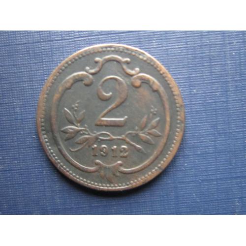 Монета 2 геллера Австро-Венгрия 1912