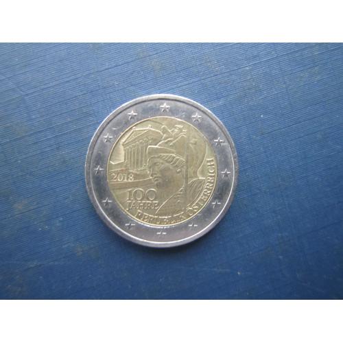 Монета 2 євро Австрія 2018 100 років республіки