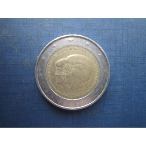 Монета 2 євро Нідерланди 2013 зречення Беатрикс та коронація принца Виллем-Олександра