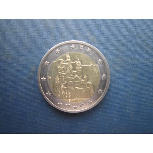 Монета 2 євро Німеччина 2012 J Баварія Замок Нойшванштайн