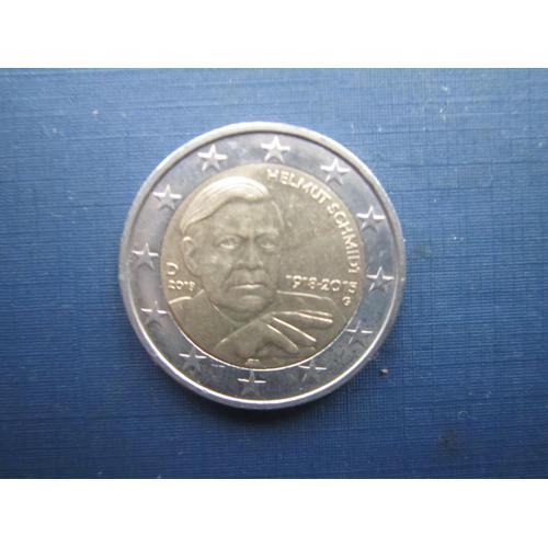 Монета 2 євро Німеччина 2018 D G Гельмут Шмідт
