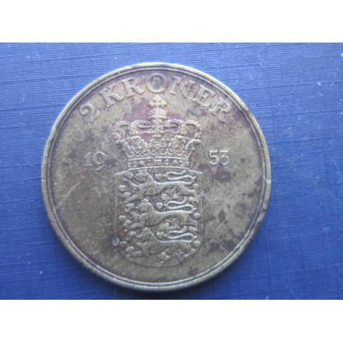 Монета 2 кроны Дания 1953