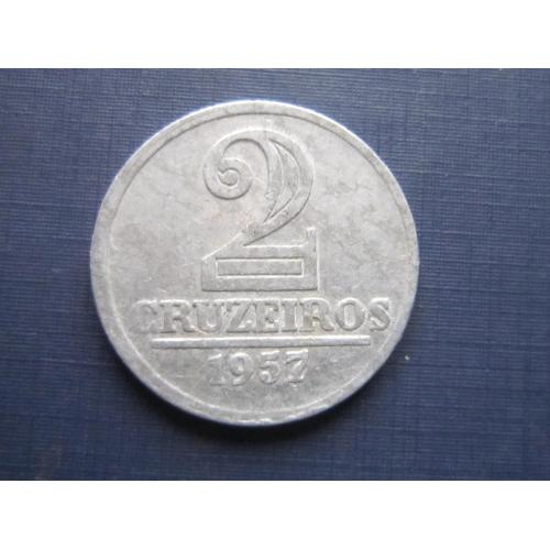 Монета 2 крузейро Бразилия 1957 алюминий