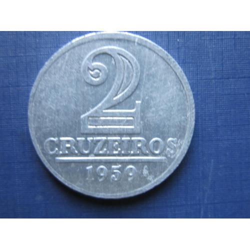 Монета 2 крузейро Бразилия 1959 алюминий