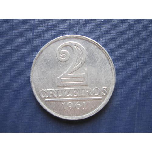 Монета 2 крузейро Бразилия 1961 алюминий