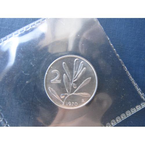 Монета 1 лира Италия 1970 рог изобилия UNC запайка из набора