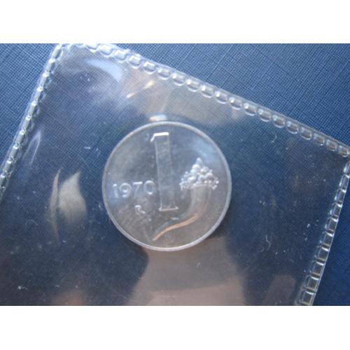 Монета 2 лиры Италия 1970 рог изобилия UNC запайка из набора