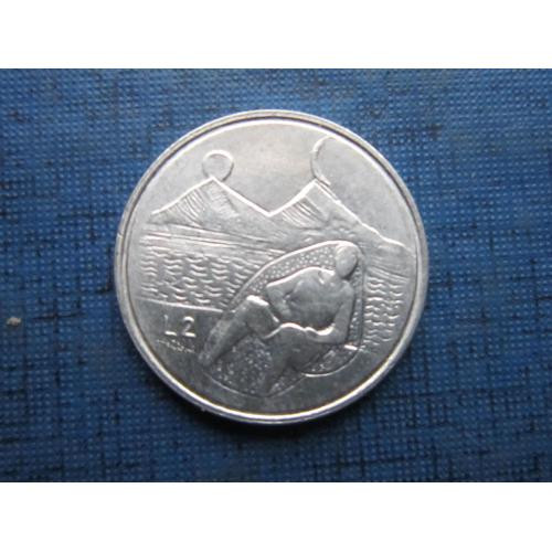 Монета 2 лиры Сан-Марино 1976 из набора