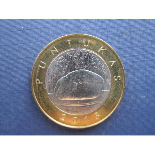 Монета 2 лита Литва 2013 Камень Пунтукас