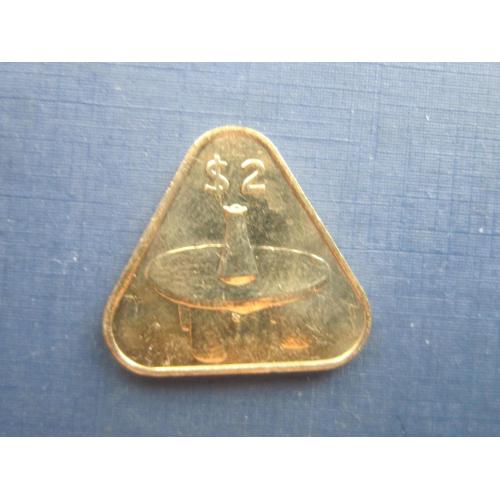 Монета 2 доллара Острова Кука Британские 2015 треугольная