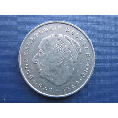 Монета 2 марки Германия ФРГ 1973 J