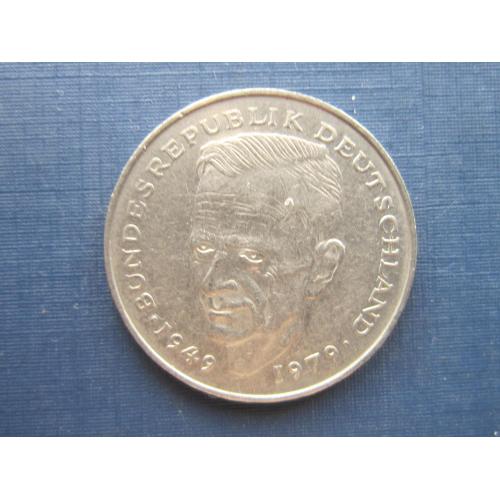 Монета 2 марки Германия ФРГ 1985 J Курт Шумахер