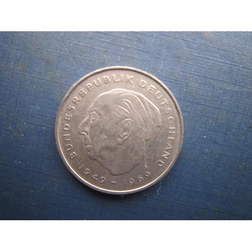 Монета 2 марки Німеччина ФРН 1971 F Теодор Хойс