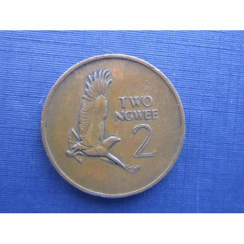 Монета 2 нгве Замбия 1968 фауна птица