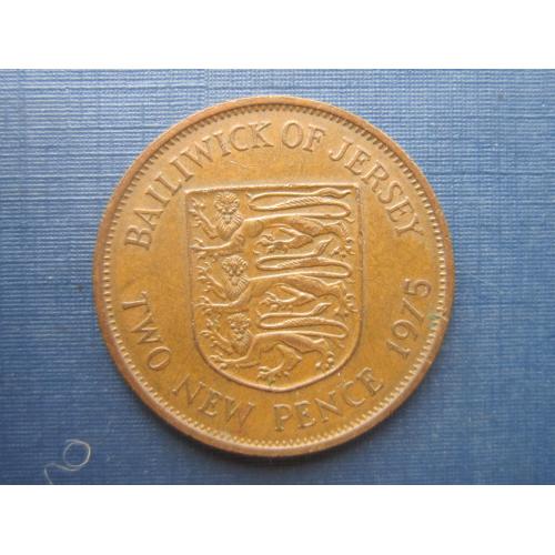 Монета 2 пенса Джерси Великобритания 1975
