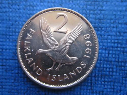 монета 2 пенса Фолклендские острова Фолкленды Британские 1998 фауна птица