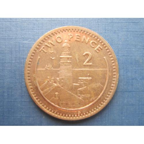 Монета 2 пенса Гибралтар Великобритания 1995 маяк