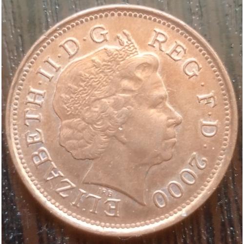 Монета 2 пенса Великобритания 2000