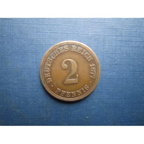 Монета 2 пфеніга Німеччина імперія 1877 А