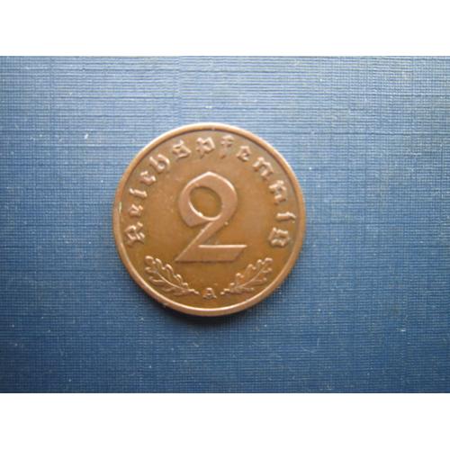 Монета 2 пфеніга Німеччина Рейх 1939 А бронза свастика стан