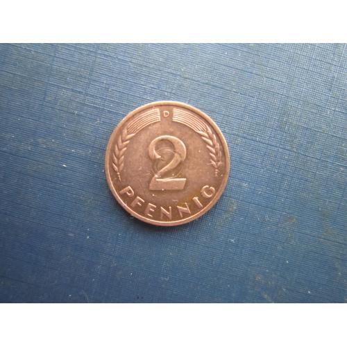 Монета 2 пфеніги Німеччина ФРН 1966 D