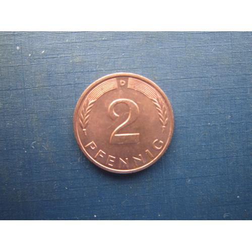 Монета 2 пфеніги Німеччина ФРН 1980 D