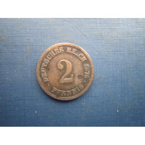 Монета 2 пфеніги Німеччина імперія 1876 А