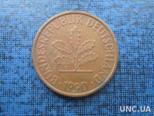 монета 2 пфеннига 1990 J
