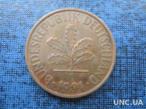 монета 2 пфеннига 1991 А
