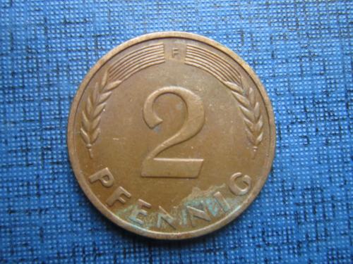 Монета 2 пфеннига ФРГ Германия 1950 F