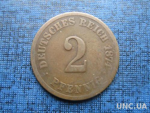 монета 2 пфеннига Германия 1874 А
