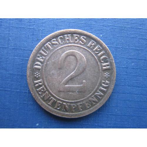 Монета 2 пфеннига Германия 1924 F