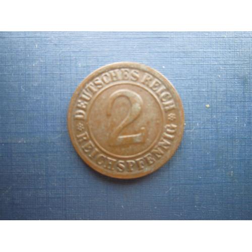 Монета 2 пфеннига Германия 1924 J