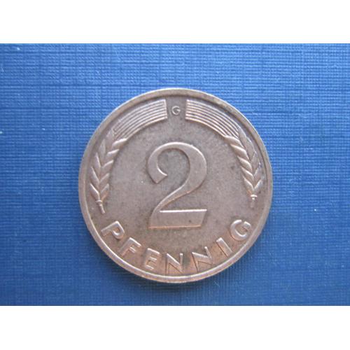 Монета 2 пфеннига Германия ФРГ 1967 G